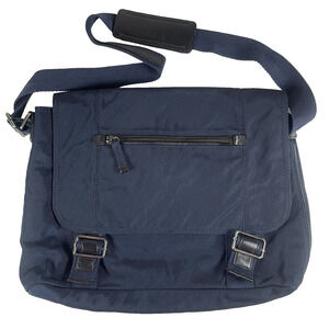 Banana Republic Messenger Bag Navy Blue Durable Nylon Adjustable Strap Laptop